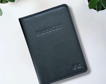 Leren paspoorthoes, gepersonaliseerde houder, reisportemonnee, Moederdagcadeau