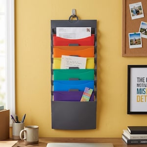 Wall File Organizer with Rainbow Folders