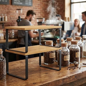 Stapelbares Bambus Schrank Organizer 2er Set