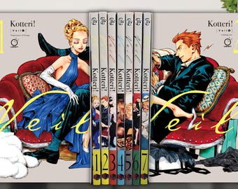 May include: A collection of seven manga books titled "Kotteri! Veil" with colorful spines. The covers feature illustrations of characters in a romantic setting. The books are numbered 1 through 7.