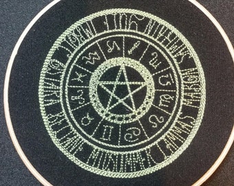 Wheel of the Year Embroidery Hoop Wall Hanging