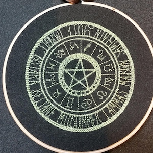 Wheel of the Year Embroidery Hoop Wall Hanging