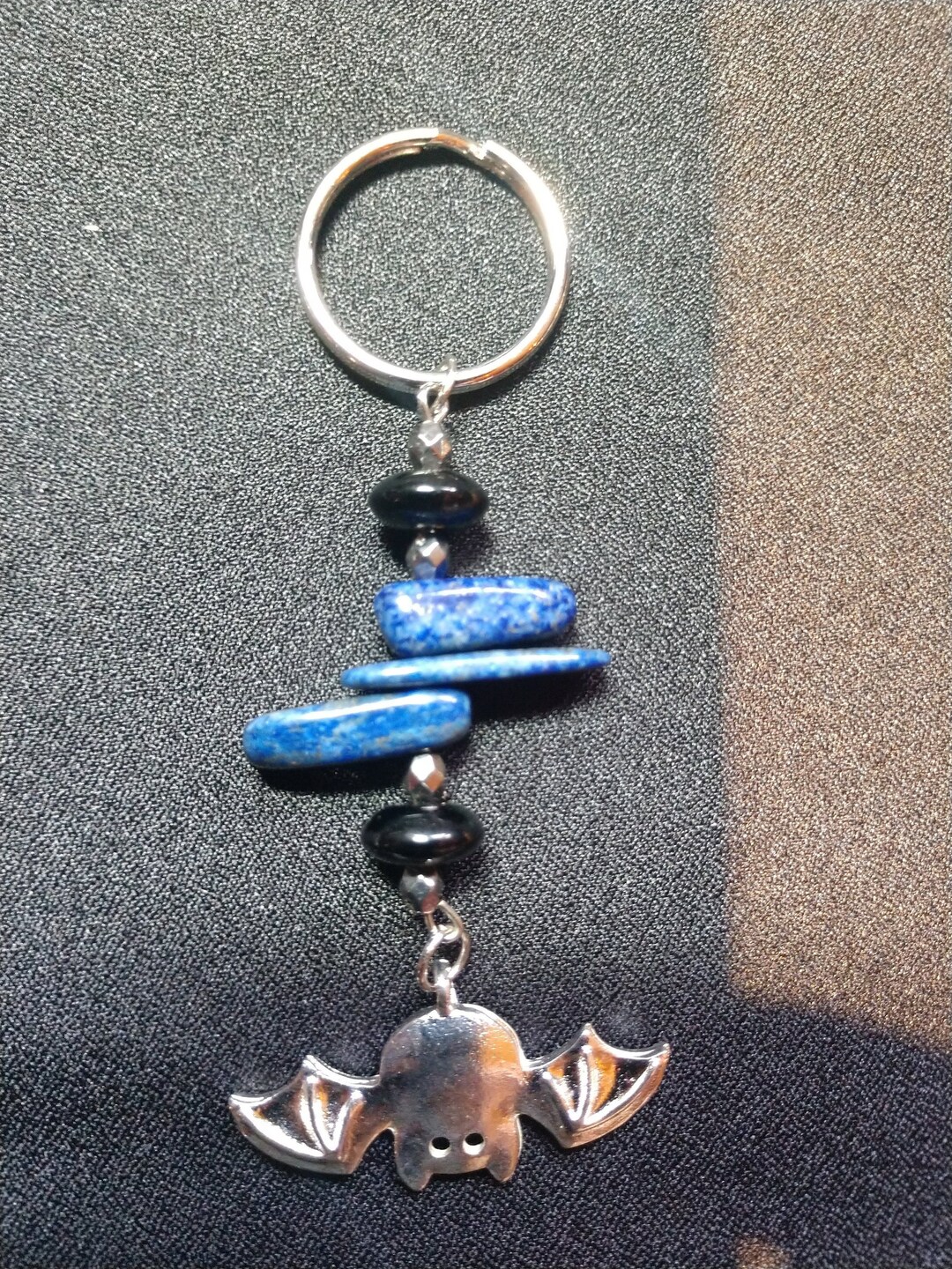 Bat With Lazurite Keychain - Etsy
