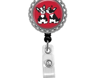 Boston Terrier Friends Badge Reel