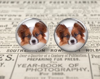 Your Papillon Dog's Photo on Earrings