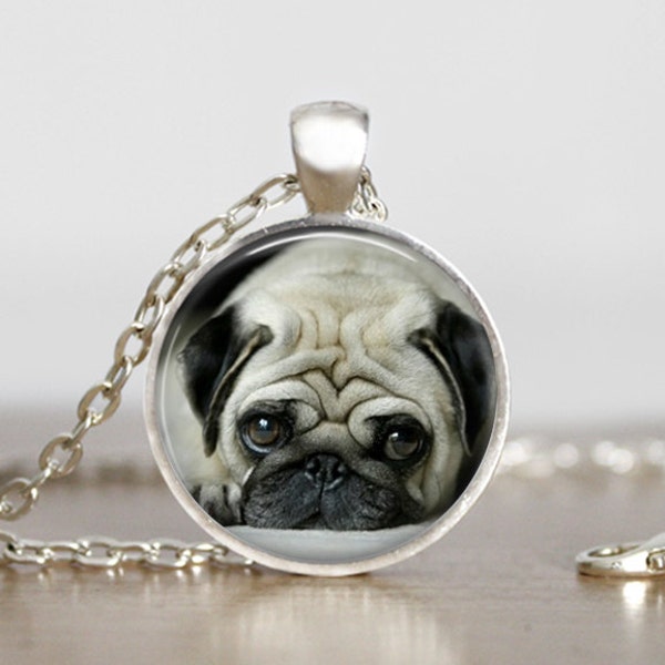 Your Pug Dog's Photo on a Pendant Necklace Gift for Dog Mom or Dad Dog Keepsake Jewelry Photo Memorial Jewelry Personalized Dog Gift