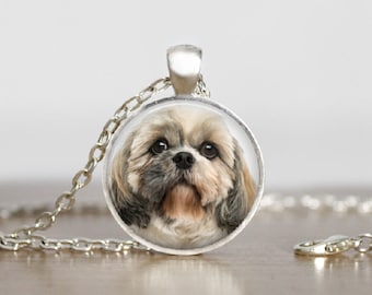 Your Shih Tzu's Photo on a Pendant Necklace Gift for Dog Mom or Dad Dog Keepsake Jewelry Photo Memorial Jewelry Personalized Dog Gift