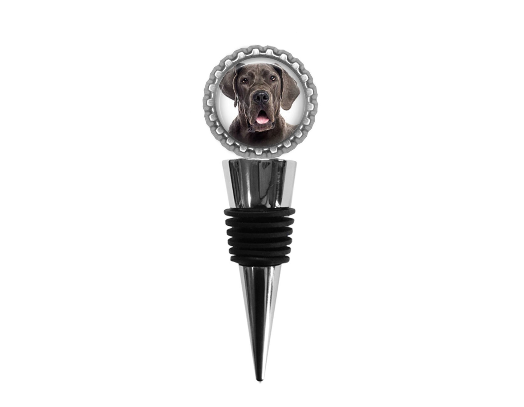 Your Great Dane Dog's Photo on a Wine Bottle Stopper Etsy