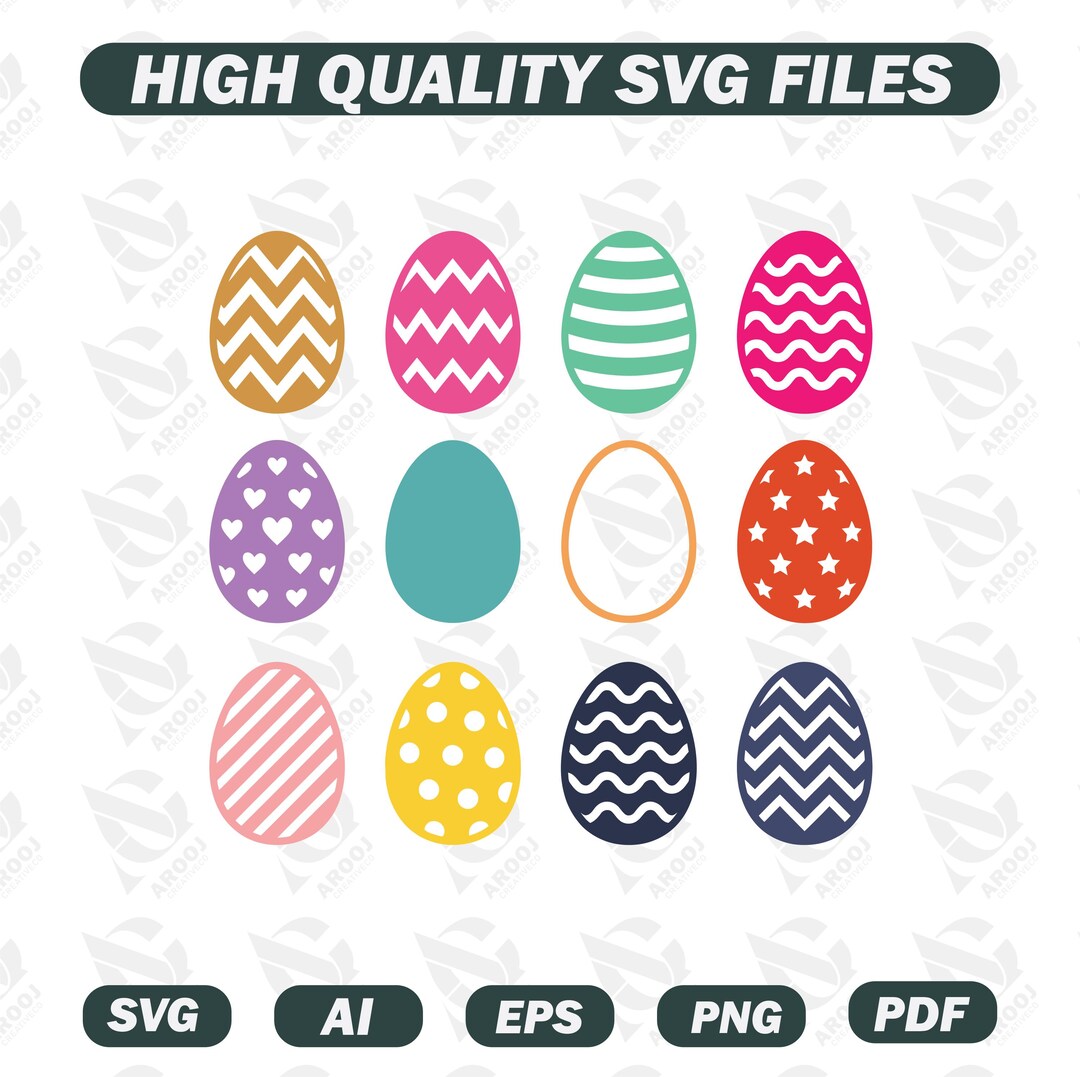 Easter Egg Bundle SVG Files, Pastel Easter Eggs SVG Bundle, Happy ...