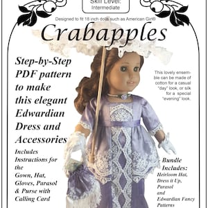 Edwardian Fancy 4 pattern PDF Bundle for popular 18&quot; dolls