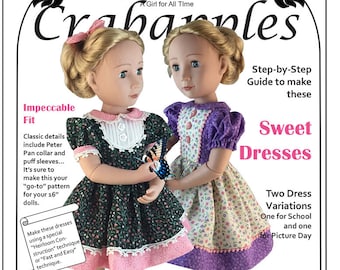School Girl Dress -  A Girl for All Time - PDF Pattern - Classic Dress - Vintage Inspired - Slim 16&quot; doll - doll clothes - Traditional -