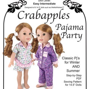 PDF Schnittmuster für 32 cm grosse Puppen, PJ&#39;s, Nachthemd, Puppenschlafanzug, Geschenk für Mädchen, Ruby Red, Puppenschlafanzug, DIY Schnittmuster