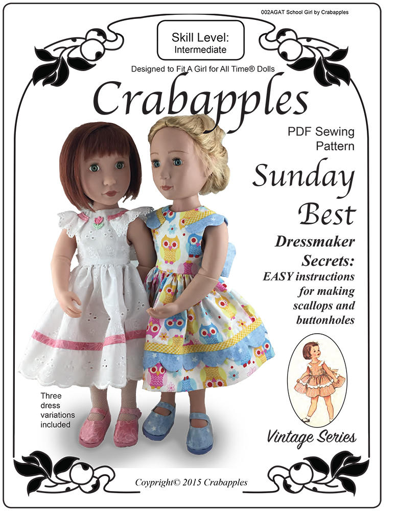 Vintage Inspired - A Girl for All Time - Scallop Trim - 1950's - PDF Pattern -  Sunday Best -  Instant Download - Crabapples