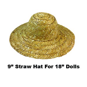Straw Doll Hat -  popular  18&quot; Dolls - 9&quot; Straw Hat - Bonnet - Ready to Embellish - Civil War - Edwardian Doll Hat