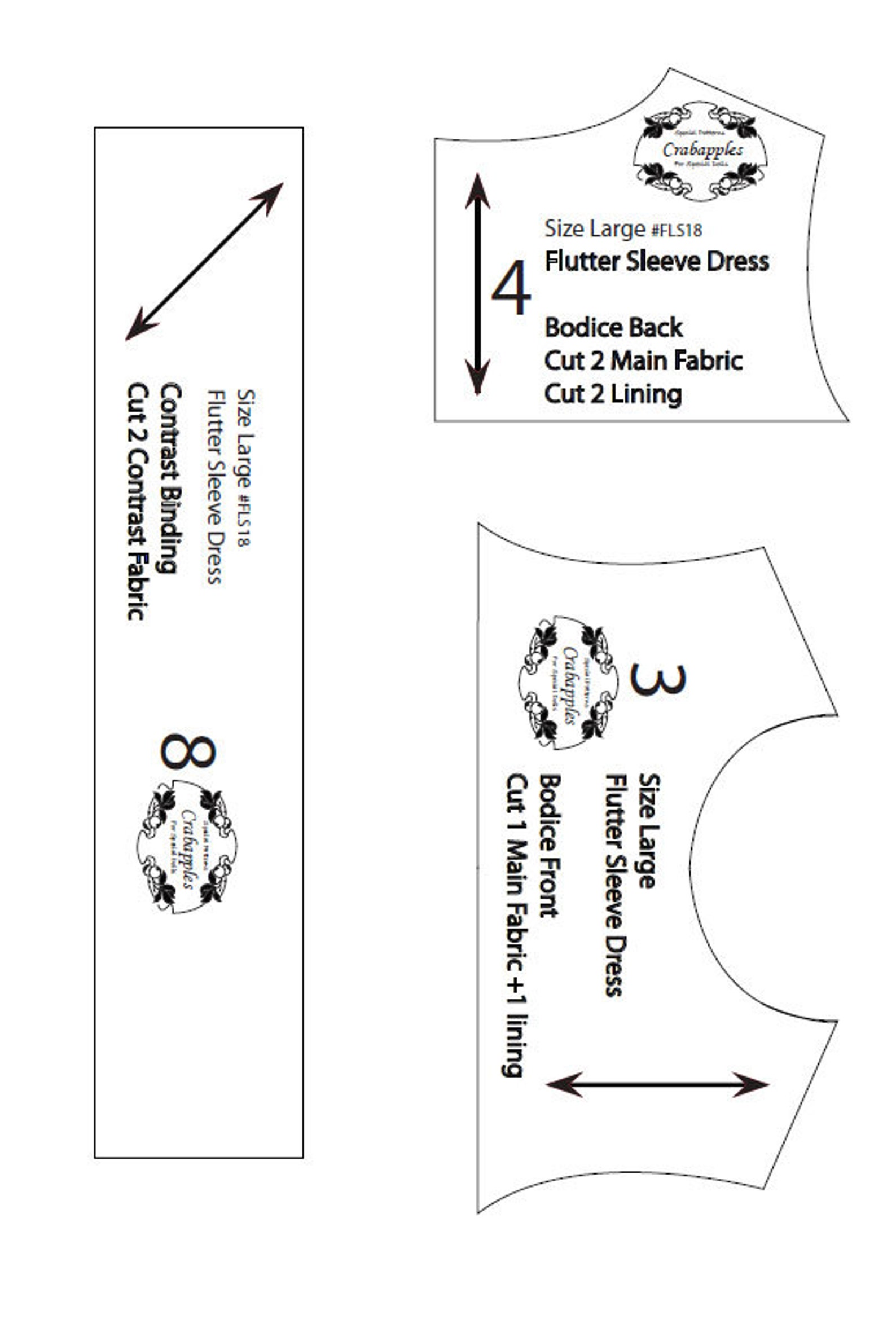 Flutter Sleeve Dress PDF Pattern 18 dolls | Etsy