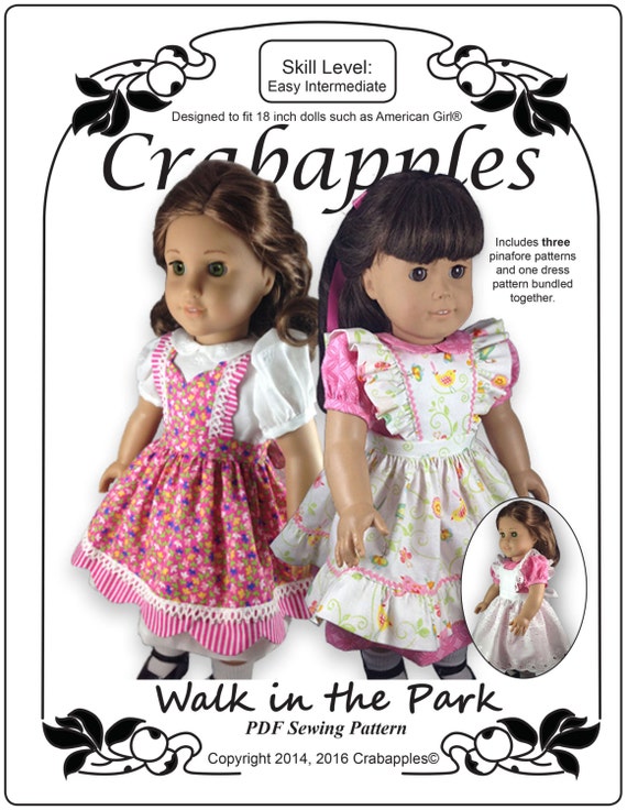 PDF Sewing Pattern, 18 Inch Doll Dress, Vintage Inspired
