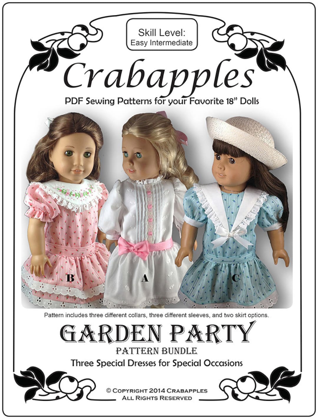 Garden Party Doll Dress 18 Dolls PDF Instant Download Etsy