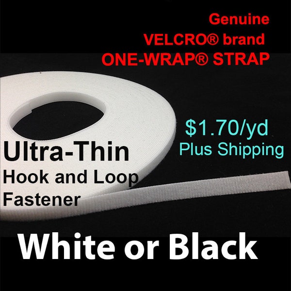 Pack 10 Yard - Genuine Velcro® Brand - Hook and Loop Fastener - - 3/8 » Wide Velcro One Wrap - No Snag - Double Sided -