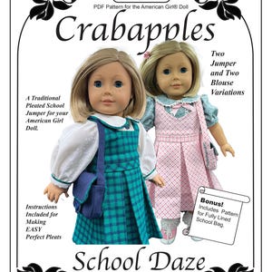 Uniforme scolaire, Poupée 18 pouces, Pull, Chemisier, Cartable, Rentrée scolaire, Uniforme classique, Téléchargement instantané PDF, Sac messager, Ensemble de poupées