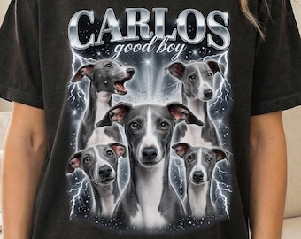 Custom Comfort Colors Vintage Bootleg Pet Shirt Pet Photo + Name Custom Dog Portrait Personalized Shirt Custom T Shirts Cat Shirt 90's Tee