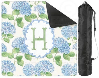 Travel Mahjong Mat Monogram Hydrangea Mini Mat 20.9"x20.9"