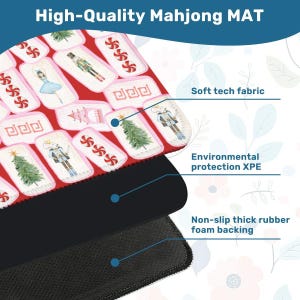 Travel Mahjong Mat Christmas Tiles Mini Mat 20.9"x20.9" image 4