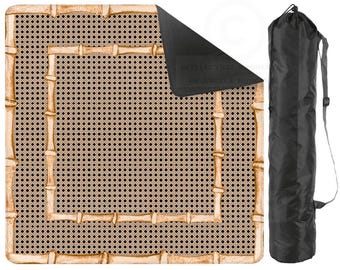Travel Mahjong Mat Custom Rattan Mini Mat 20.9"x20.9"
