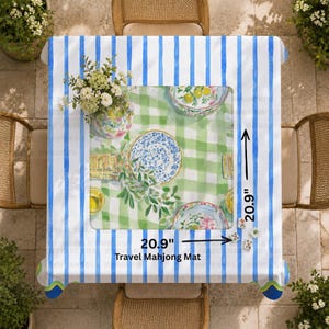 Tapis de Mahjong de voyage, mini-tapis pour déjeuner toscan, 53 x 53 cm