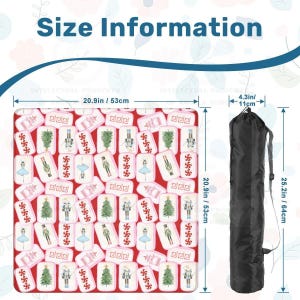 Travel Mahjong Mat Christmas Tiles Mini Mat 20.9"x20.9" image 2
