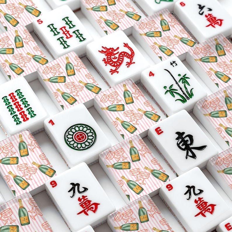 Champagne More Bubble Please American Mahjong Tiles image 1