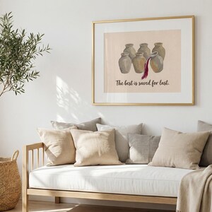 Water into Wine Miracle, The Best is Saved for Last Quote, Wedding at Cana Art PRINTABLE, Modern Biblical Minimalism, Christian Wedding Gift image 6