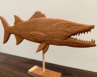 Wooden Fish Decoration - Barracuda
