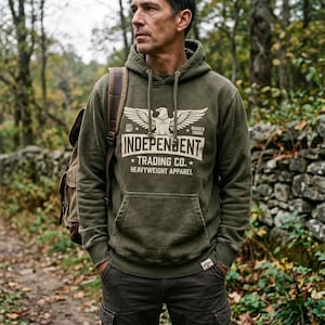 Fête des pères, texte personnalisable, design minimaliste, sweat-shirt à capuche épais unisexe, société de commerce indépendante IND4000