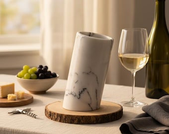 Botellero de mármol, hecho a mano, color lila