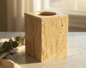 Marble Napkin Holder, Travertine Stone, Dining Table Decor