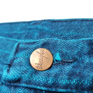 Vintage 90s Wrangler 14MWZ Cowboy Cut Jeans Made in USA Pinstripe Blue Sz 1x34 image 6