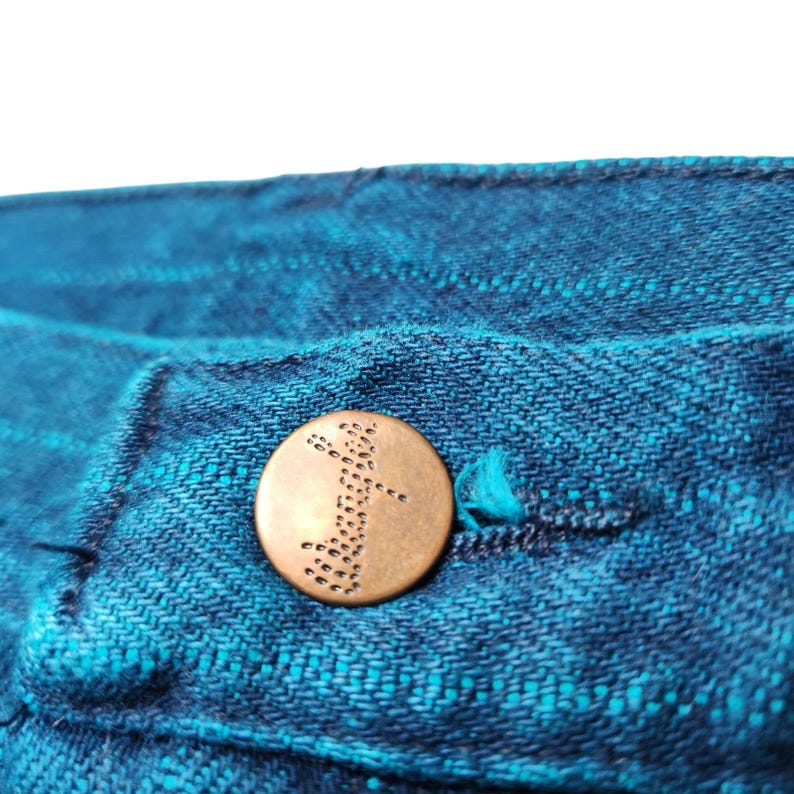 Vintage 90s Wrangler 14MWZ Cowboy Cut Jeans Made in USA Pinstripe Blue Sz 1x34 image 6