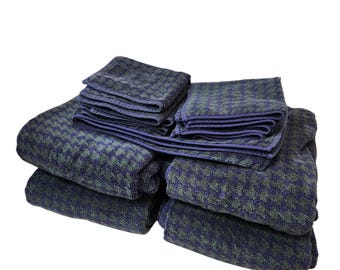 Vintage Ralph Lauren Houndstooth Towel Set (9 Pieces) USA Made