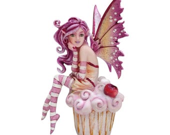 PT Pacific Trading Amy Brown Style Sweet Tooth Pink Fairy Cupcake Figurine