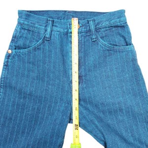 Vintage 90s Wrangler 14MWZ Cowboy Cut Jeans Made in USA Pinstripe Blue Sz 1x34 image 8