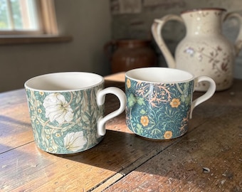 Pre-loved William Morris Print Mugs x 2 by Spode - Excellent condition