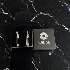 Scottish Silver Earrings Rennie Mackintosh Celtic Ortak Designer 925 In Ortak Box