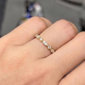 Classic moissanite Diamond Wedding Band, 18K Solid Gold Ring, Delicate moissanite Eternity Ring, Stackable Matching Rings For Women