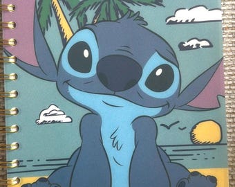 Stitch Spiral Notebook with Dividers – Tropical Design