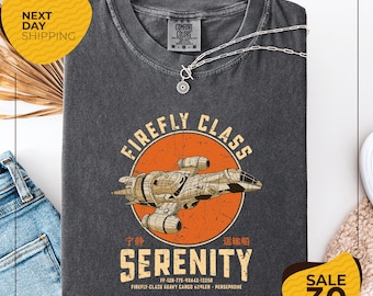 Comfort Colors® Vintage Sci-Fi Spaceship Shirt | Retro Space Transport Tee | Firefly Class Transport | Galaxy Ship Shirt | Distressed Shirt