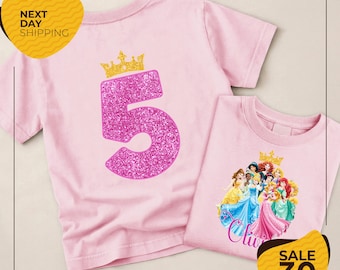 Custom Disney Princess Birthday Shirt | Personalized Family Disney Princess tee | Disney shirt | Birthday gift | Custom Family Matching Tee