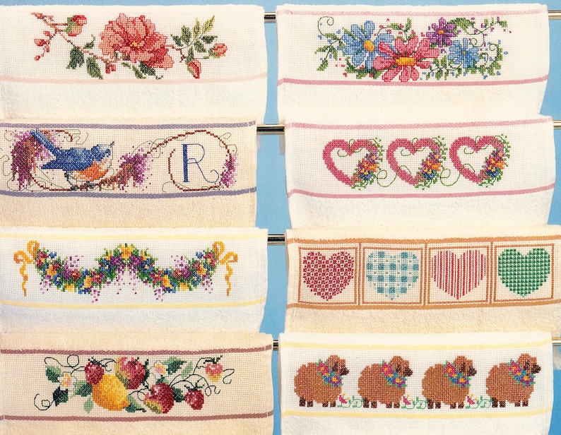 Cross Stitch Kitchen Towel Borders – Country Farmhouse Embroidery ...