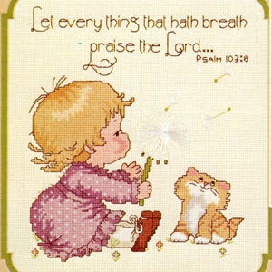Children’s Bible Verse Cross Stitch Patterns – Inspirational Christian Nursery Set