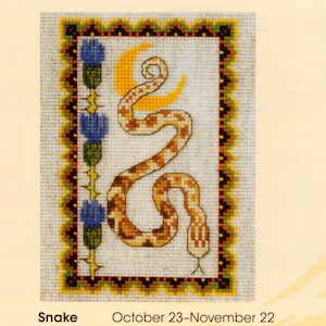 Snake Totem Cross Stitch Pattern PDF – Native American Birth Totem