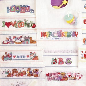 34 modèles de point de croix pour bavoirs en PDF